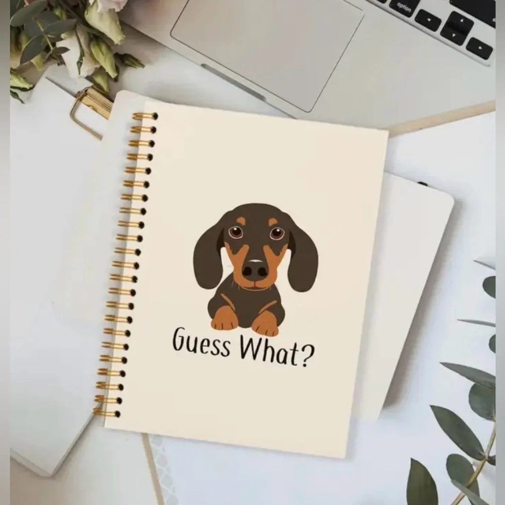 NOTEBOOK / JOURNAL CUTE DACHSHUND “GUESS WHAT? DACHSHUND BUTT” 50 pgs
